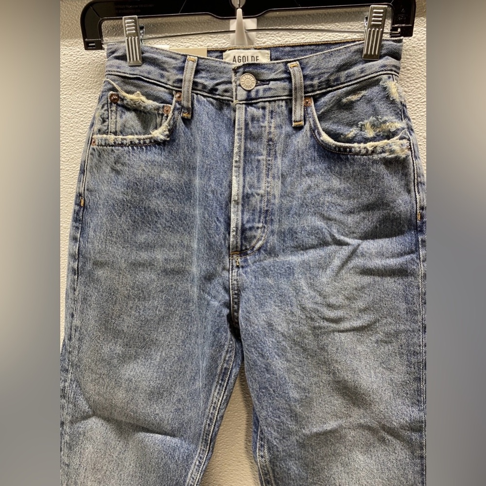 Agolde Riley - cropped light blue jeans